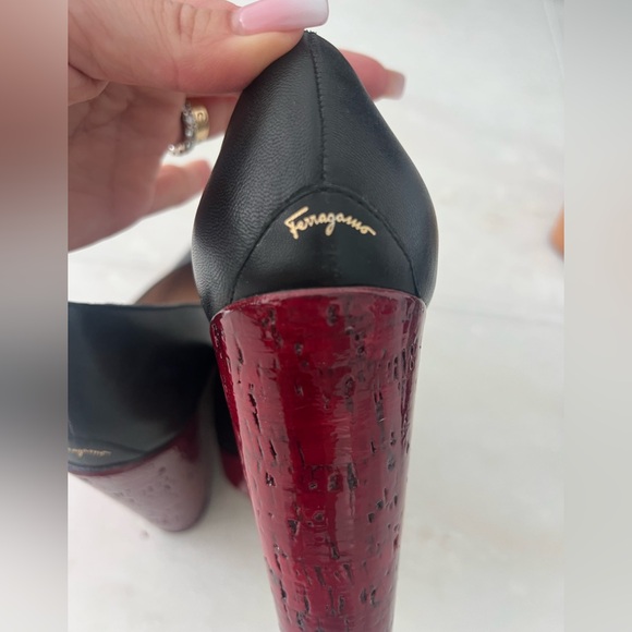 Gently used Ferragamo black pump wedge - Picture 1 of 7